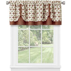 Window Curtain Valance, Double Layer Plaid Gingham Design, Cuff Tab Top Window